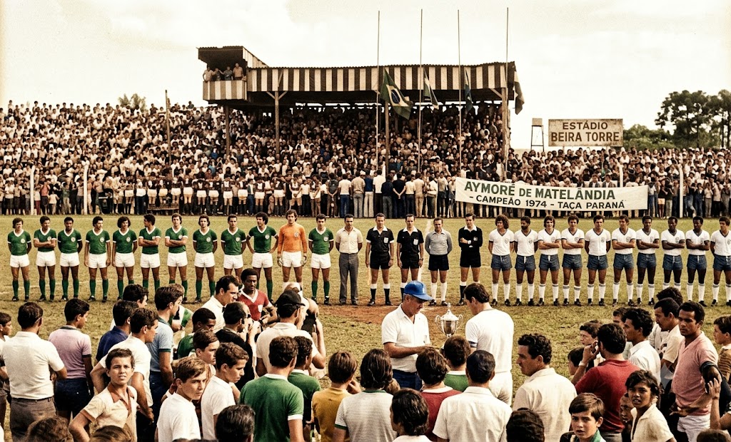 Aymoré campeão da Taça Paraná de 1974 no Estádio Beira Torre